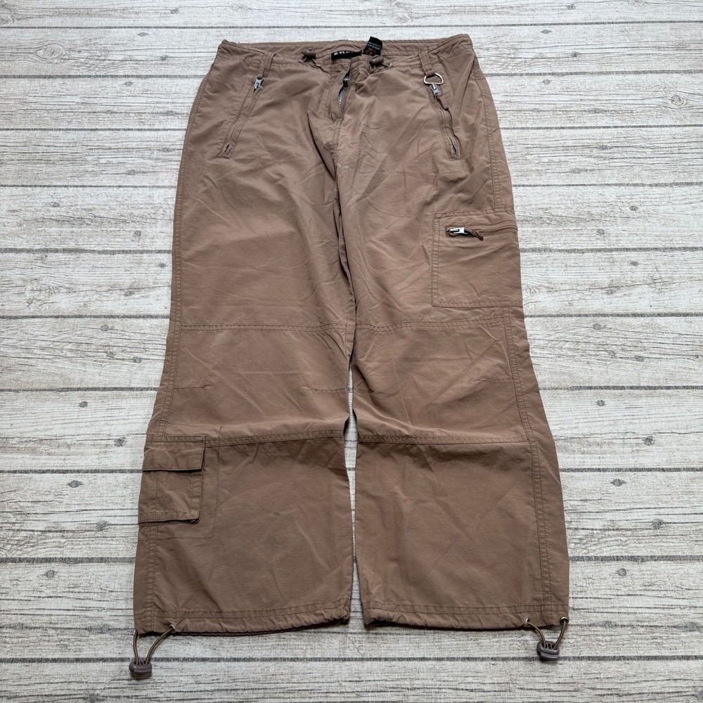 Mode Kelso Fashion Cargo Pants Women's Medium Brown Wide Leg Baggy Fit Utility